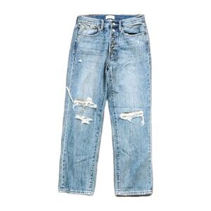 Pistola‎ Jeans Charlie Exposed Button Fly Size 27 Straight Crop Pulse Distressed